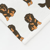 Langoharige Dachshund Fleece Deken (Hoek)