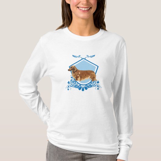 Langoharige Dachshund T-shirt (Voorkant)