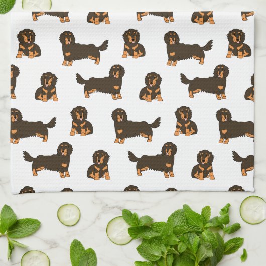 Langoharige Dachshund Theedoek (Gevouwen)