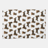 Langoharige Dachshund Theedoek (Horizontaal)