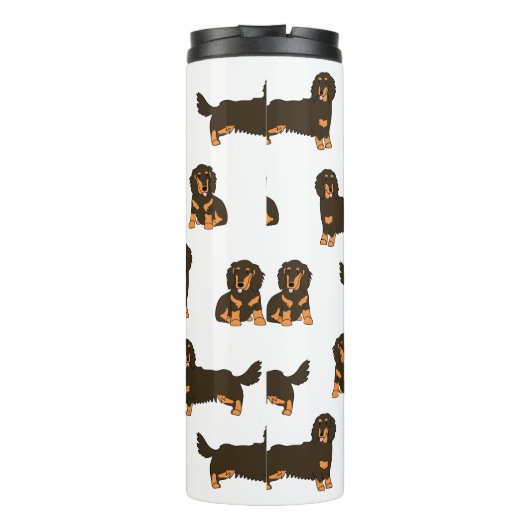 Langoharige Dachshund Thermosbeker (Achterkant)