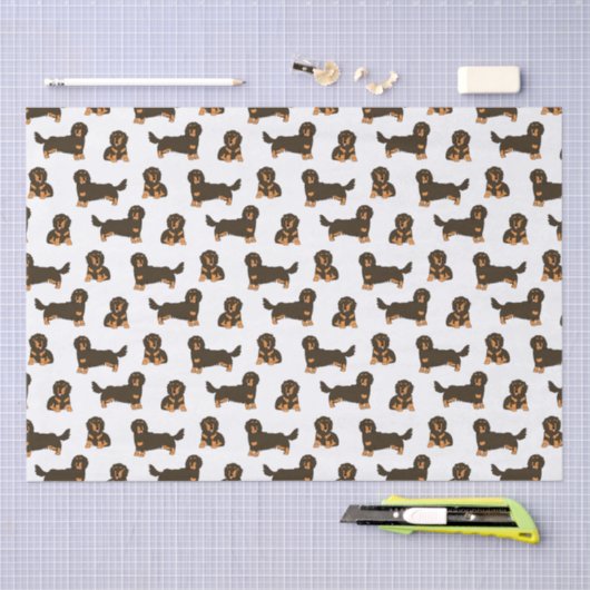 Langoharige Dachshund Tissuepapier (Craft)