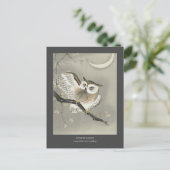 Langoorige uil in ginkgo - Charcoal - Ohara Koson Briefkaart (Staand voorkant)