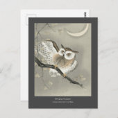 Langoorige uil in ginkgo - Charcoal - Ohara Koson Briefkaart (Voorkant / Achterkant)