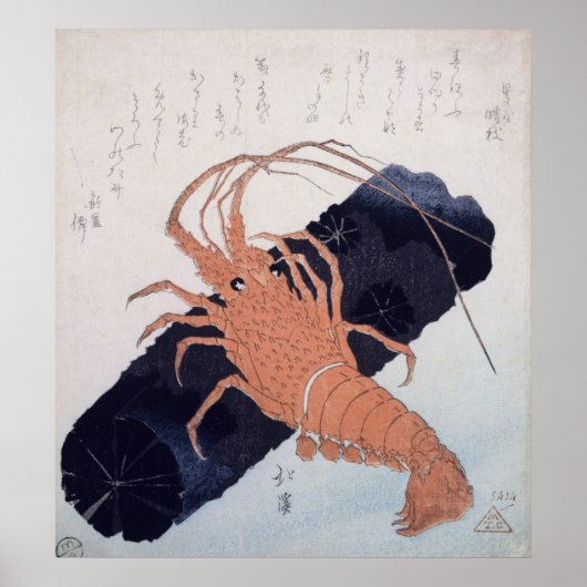 Langoustine met een blok houtskool, c.1830 poster (Voorkant)