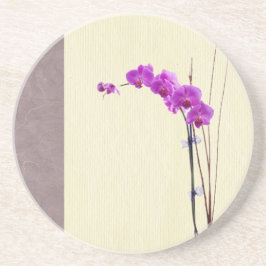 langpaarse orchidee zandsteen onderzetter