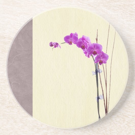 langpaarse orchidee zandsteen onderzetter (Voorkant)