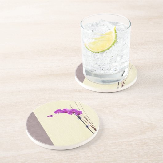 langpaarse orchidee zandsteen onderzetter (Zijkant)