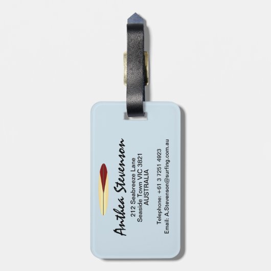  langplanken bagagelabel (Achterkant verticaal)