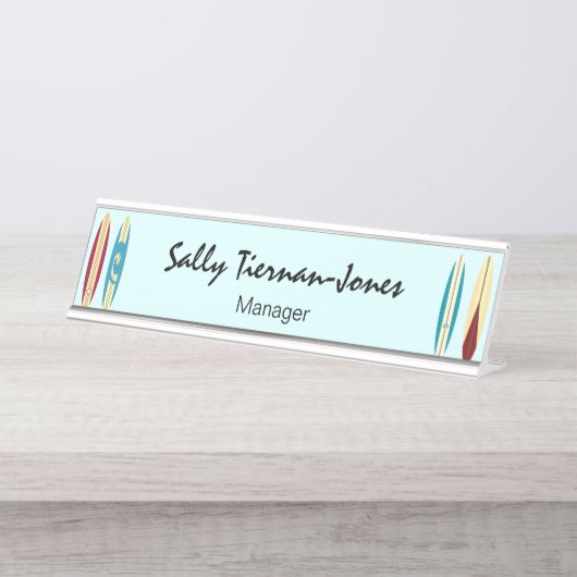  langplanken bureau naambordje (Voorkant)