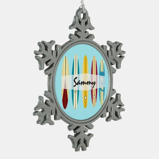 langplanken tin sneeuwvlok ornament (Links)