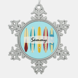  langplanken tin sneeuwvlok ornament