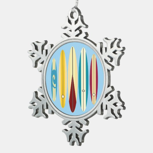 langplanken tin sneeuwvlok ornament (Rechts)