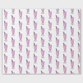 Langs coole roze milkshake cadeaupapier (Vlak)