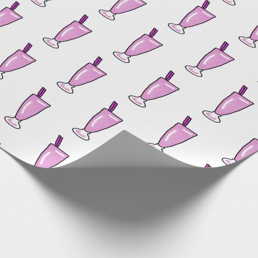 Langs coole roze milkshake cadeaupapier (Hoek)