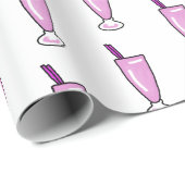 Langs coole roze milkshake cadeaupapier (Rol Hoek)