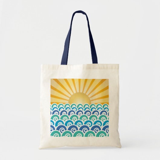 Langs de Blauwe Zak van Golven Tote Bag (Voorkant)