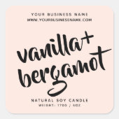 Langs de dunne, lichtroze kaarsenetiket vierkante sticker (Voorkant)