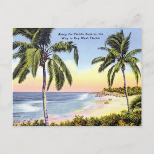 Langs de Florida Keys vintage Briefkaart
