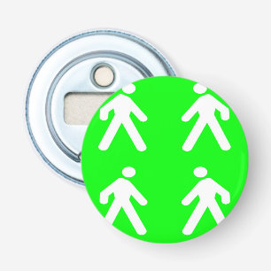 Langs de groene kant button flesopener