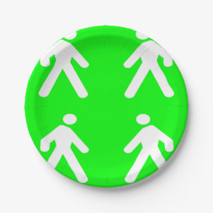Langs de groene kant papieren bordje