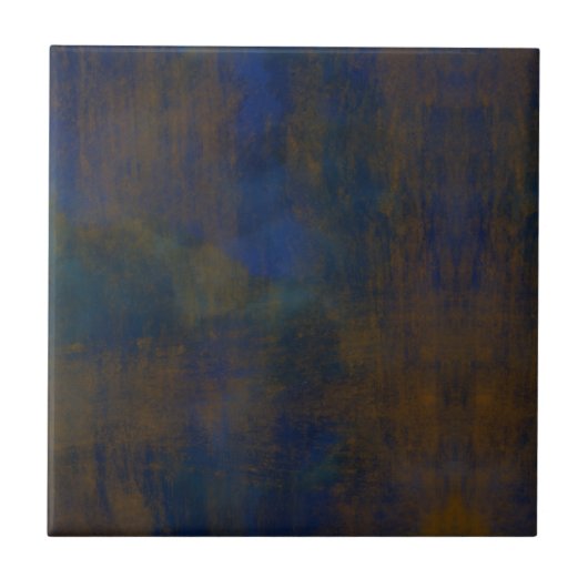 Langs de industrie geïnspireerd blauw bruin esthet tegeltje (Voorkant)