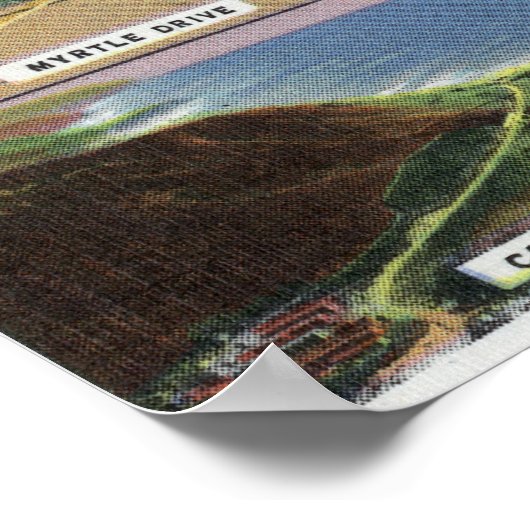 Langs de Oregon Coast Highway met een gedicht Poster (Hoek)