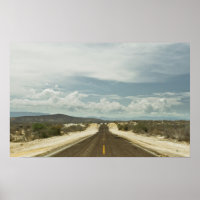 Langs de rechte weg door het Mexicaanse landschap 