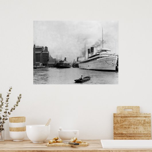 Langs de rivier, Buffalo, N.Y.: 1905 Poster (Keuken)