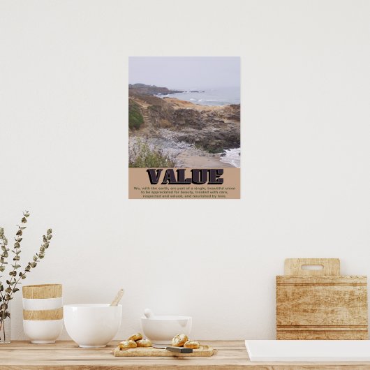 Langs de Rocky Path (waarde) Poster (Keuken)