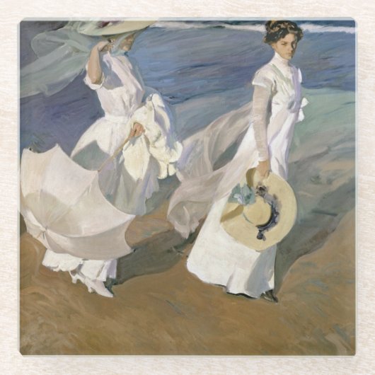 Langs de Seashore, 1909 Glazen Onderzetter (Voorkant)