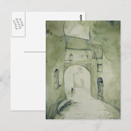 langs de straten briefkaart (Voorkant / Achterkant)