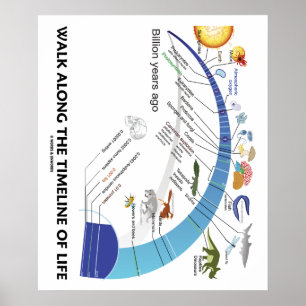 Langs de tijdlijn van biologie-evolutie in het lev poster