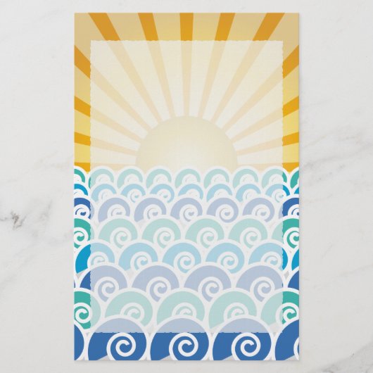 Langs de Waves Blue Stationery Briefpapier (Voorkant)