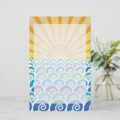 Langs de Waves Blue Stationery Briefpapier (Staand voorkant)
