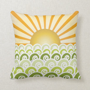 Langs de Waves Green Pillow Kussen