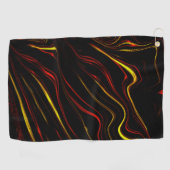 Langs de zwarte achtergrond met roodbruine golflen golfhanddoek (Horizontaal)