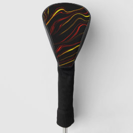 Langs de zwarte achtergrond met roodbruine golflen golfheadcover