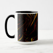 Langs de zwarte achtergrond met roodbruine golflen mok (Links)