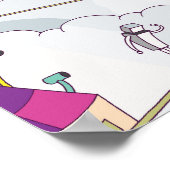 Langs een strak gespannen touw boven de wolken lop poster (Hoek)