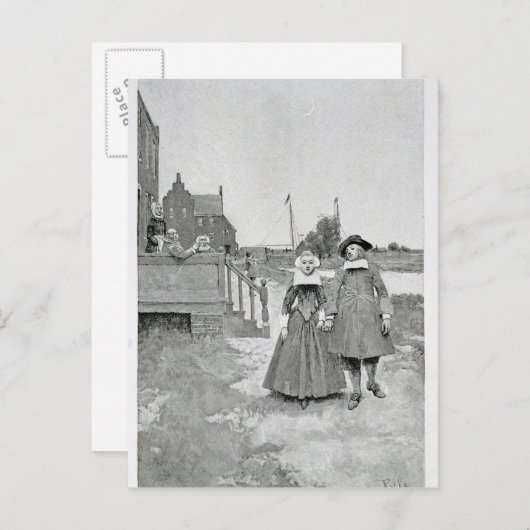 Langs het Kanaal in het Oude Manhattan Briefkaart (Voorkant / Achterkant)