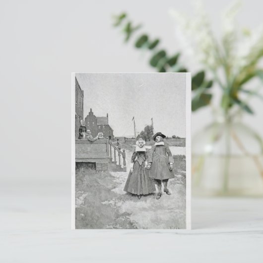 Langs het Kanaal in het Oude Manhattan Briefkaart (Staand voorkant)