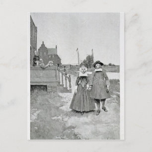 Langs het Kanaal in het Oude Manhattan Briefkaart