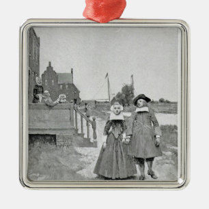 Langs het Kanaal in het Oude Manhattan Metalen Ornament