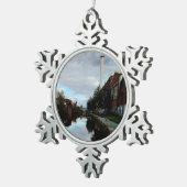 Langs het kanaal tin sneeuwvlok ornament (Rechts)