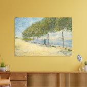 Langs het Seine Canvas Afdruk (Insitu (Woonkamer))