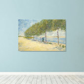 Langs het Seine Canvas Afdruk (Insitu (Houten vloer))