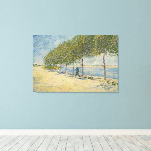 Langs het Seine Canvas Afdruk (Insitu (Houten vloer))