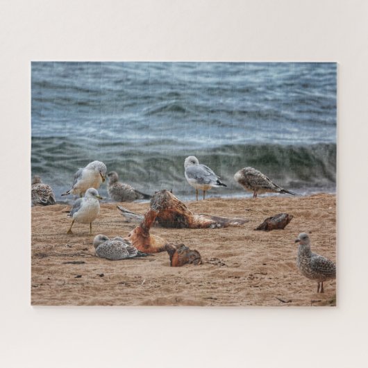 Langs het strand hangen legpuzzel (Horizontaal)