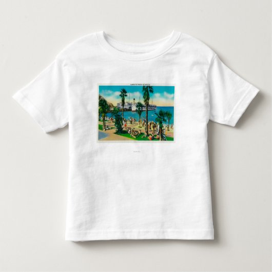 Langs het strand op AvalonCatalina Island, CA Kinder Shirts (Voorkant)